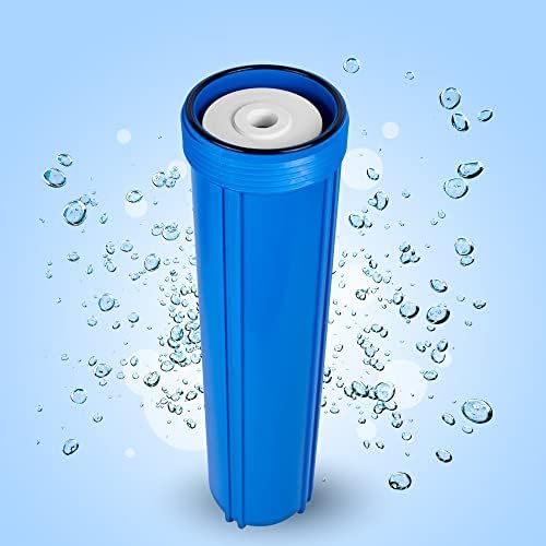 High Capacity 20 x 4.5” Blue Whole House Water Filter Purifier System with Presser Relief Button, 1” Inlet/Outlet Brass Port & Yearly Supply (3) Coconut Shell Activated Block Carbon Cartridges - Image 5