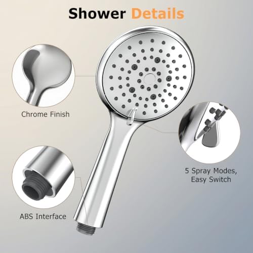 FEELSO Shower Head with Handheld, High Pressure Hand Held Shower Head - Image 5