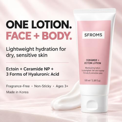 Ceramide, Ectoin & Hyaluronic Acid Lotion for Dry & Sensitive Skin, Barrier Repair Moisturizer, Fragrance-Free, Dermatologically Tested, Korean Skincare, 100 ml - Image 2