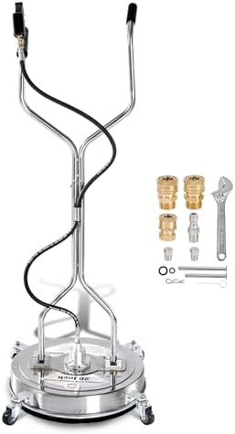 PWACCS 20" Pressure Washer Surface Cleaner with Wheels, Stainless Steel by PWACCS