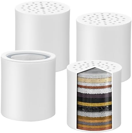 4 Pack 20 Stage Shower Filter Replacement Cartridge Filter with Vitamin C Shower Head Replacement for Hard Water by Sikawai by Sikawai