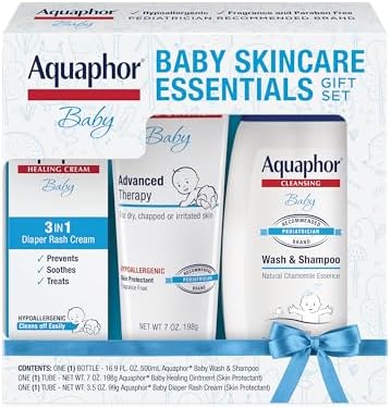 Aquaphor Baby Skin Care Essentials Gift Set, 3 Item Variety Pack, 16.9 fluid ounces (Pack of 6) by Aquaphor