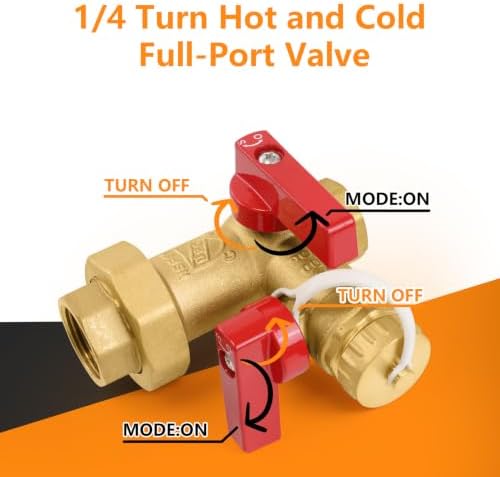 1PC HeSun 3/4" FIP Tankless Water Heater Service Valve Kit(TOOL028-1) - Image 5