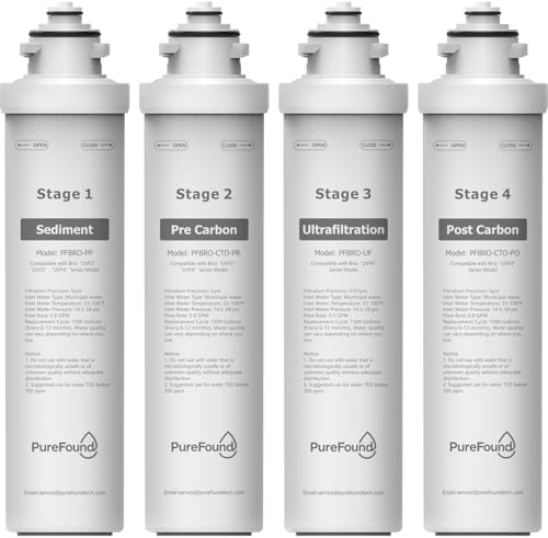 UVF4 4 Stage Water Cooler Filter Replacement Kit Compatible With Brio "UVF4" Series Models Bottleless Water Cooler Dispensers, Replacement for MIB400PKUF, 1500 Gallons, 6 Months by Unknown
