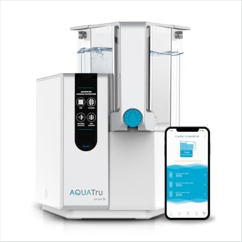 AquaTru Classic Smart Countertop Water Purifier | 4-Stage Reverse Osmosis Filtration System | Certified to Reduce 84 Contaminants Like Lead, Microplastics, Forever Chemicals | No Plumbing by AQUATRU