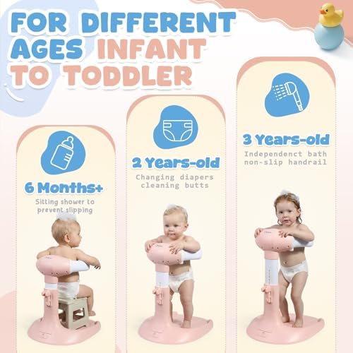 Orzbow Collapsible Baby Shower Stand with Chair, Adjustable Height, Pink - Image 6