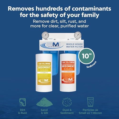 Applied Membranes Inc. 2-Stage Whole-House Water Filter System, 1-Micron and 5-Micron 4.5-Inch by 10 Fine-Sediment Filter Cartridges - Image 4