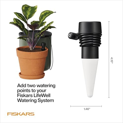 Fiskars LifeWell Watering Ceramic Cone Set with 33" Hose, 2-Pack - Image 6