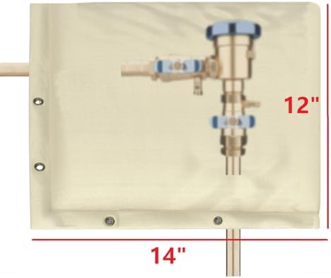 Backflow Preventer Insulation Cover,Pipe Insulation,Outdoor Pipe Covers for Winter Freeze Protection,Outdoor Faucet Covers for Winter Freeze Protection,Insulated Pipe Covers for Outside (14w*12h) - Image 3