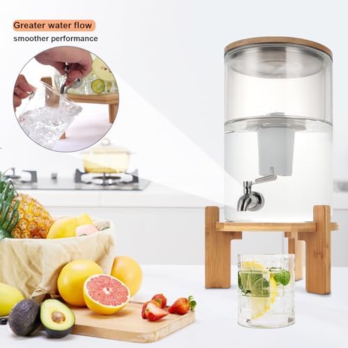 Glass Water Filter Pitcher,2.25 Gallon Water Filter Dispenser with Filter,BPA-Free,Reduces Chlorine and More,Softens the Water,Large Clearly Filtered Water Pitcher for Home,Office and Kitchen - Image 2