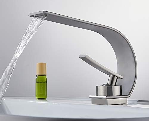 becola Modern Bathroom Faucet, Low Arc Brass Ceramic Valve Vanity Single Hole Bathroom Sink Faucet, Touch On Single Handle Hot and Cold Water Mixer Tap - Brushed Nickel - Image 2