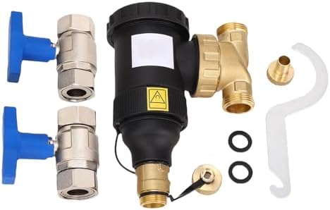 LiebeWH Magnetic Boiler Filter Brass Wall Hung Boiler Filter 3/4 Inch Connector 5m Filtering Accuracy with Magnetic Splitter by LiebeWH