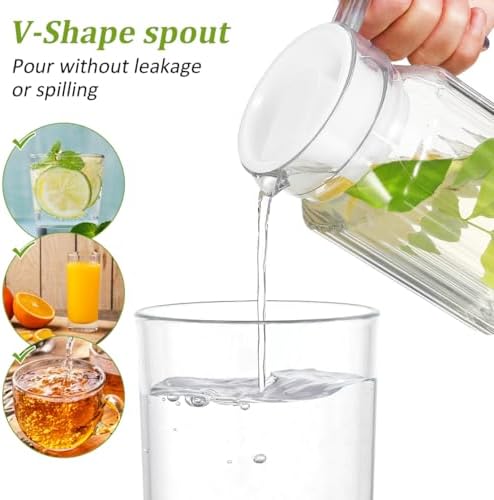NOLITOY 2 pack Water Pitcher with Lid 600 ml Pitcher - Image 4