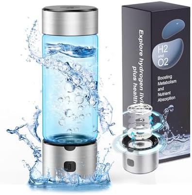 Hydrogen Water Generator Bottle 460ml Rechargeable SPE/PEM Ionizer for Seniors & Family Health, Antioxidant Hydrogen Water in 3 Mins, Portable Wellness Bottle for Daily Home Use by IJEUH