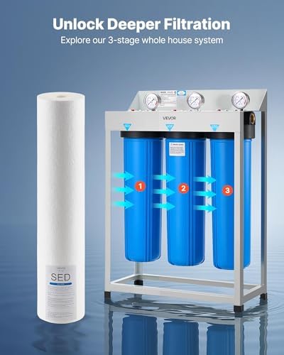 VEVOR Sediment Water Filter Cartridge, Universal Fit 20 x 4.5 Inch, 5 Micron SED Whole House Replacement Filter, 100,000 Gal Capacity, Reduces Sand, Rust, Dirt, and Particles, 2Pack - Image 6