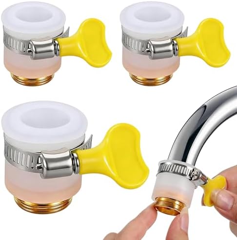 3 Pcs Faucet to Hose Adapter, Universal Faucet Adapter, Fine Thread Sink Hose Attachment for Faucet for Kitchen Sink Garden Hose and Multi-Water Filters by Unknown