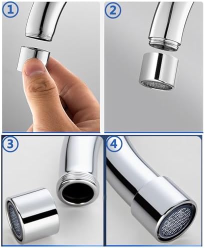 Bathroom Faucet Aerator, 2.2 GPM Kitchen Sink Aerator, Made of Solid Brass and Stainless Steel Filter, 55/64 inch Female Thread Aerators for Faucets Replacement Parts with Gasket - Image 6