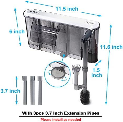 DaToo Aquarium Hang On Filter Small Fish Tank Hanging Filter Power Waterfall Filtration System for 30 to 40 Gallon Aquariums - Image 2