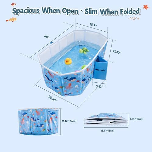 MORAIS Collapsible Baby Bathtub, Portable Toddler Bath Tub for Shower - Image 2