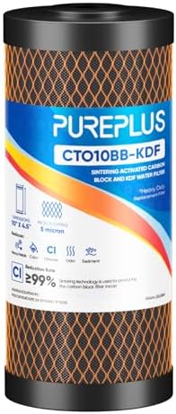 PUREPLUS 5 Micron 10"x4.5" Whole House Water Filter, KDF & Carbon, 1 Pack by PUREPLUS