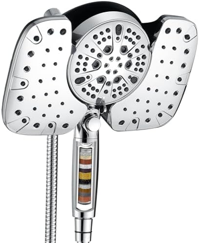 INAVAMZ Rain Shower Head with Filtered Handheld Spray Combo Chrome 1.8 GPM - Image 2