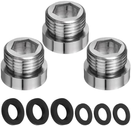 uxcell 3Pcs Faucet Adapter Kit, Male 0.79in to Female 0.85in Kitchen Sink Stainless Steel Tap Aerator Adapter Set to Connect Garden Hose, Water Filter, Standard Hose Diverter by uxcell