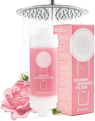 Vitamin C Shower Filter and Water Softener for Hard Water - Aromatherapy Shower Head Attachment - Universal Fit, Easy to Install - Reduces Dry Itchy Skin and Nourish Hair - Rose-Scented by BravoHealth