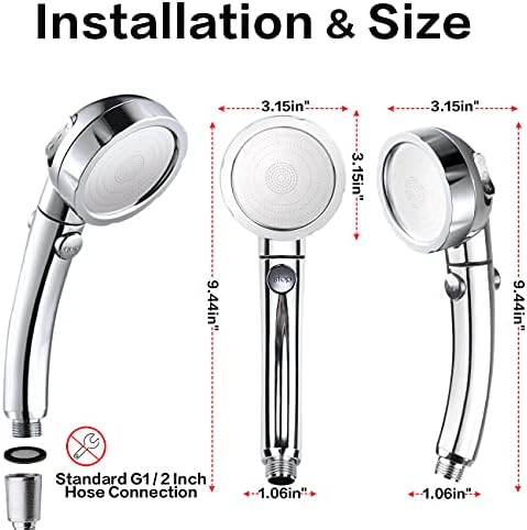 Nosame Shower,High Pressure Handheld Shower Head with ON/Off Pause Switch 3-Settings Water Saving Showerhead, Chrome Finish Bathroom 1.6 GPM Shower Accessorie - Image 6