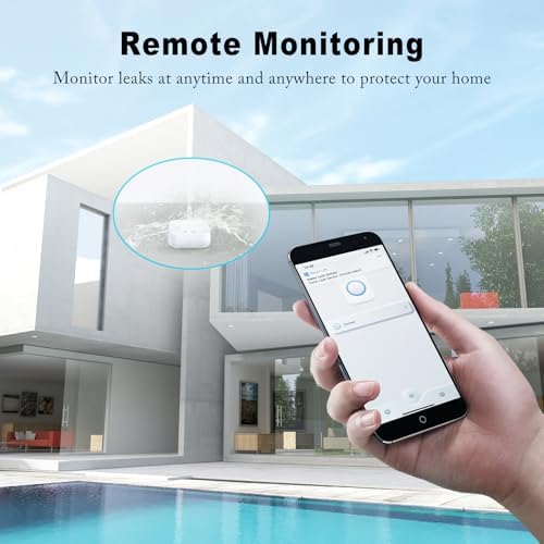 WiFi Water Sensors - 110dB Detector with Real-time APP Notifications | 5Pack Leak Alarm with Remote Control, 2.4G Sensors for Home - Image 2