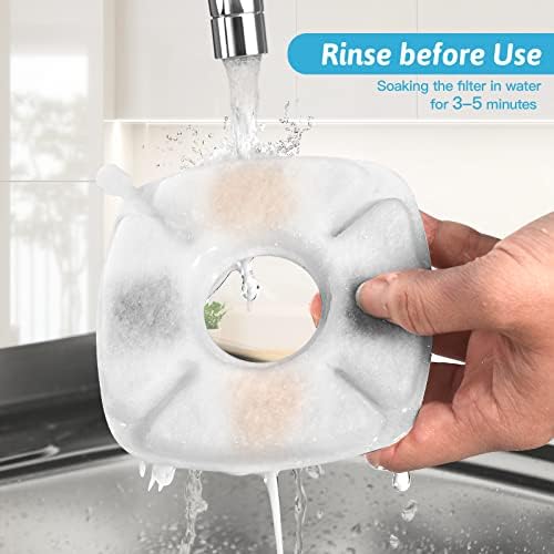 Porens 28 Pcs Cat Water Fountain Replacement Filters-14 Pack Water Fountain Filters 14 Pack Pre-Filter Sponges, Pet fountain replacement filters Fit for 95oz/2.8L Cat Pet Fountain, white + black - Image 6
