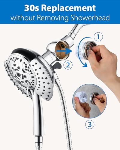 INAVAMZ 2 in 1 Shower Head with Handheld Combo High Pressure Chrome 2.5 GPM - Image 5