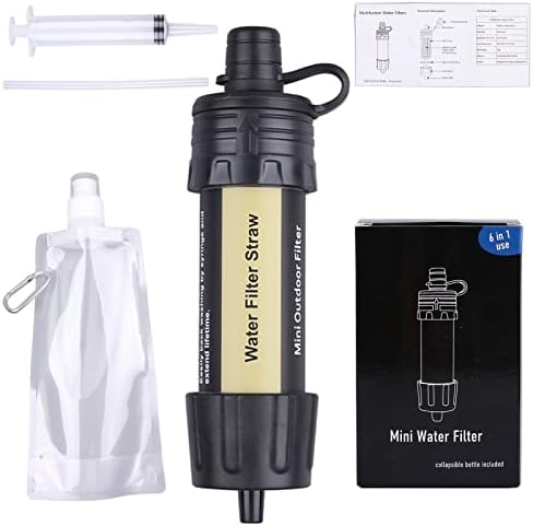 Outdoor Mini Water Filter,100000 Gallons Camping Water Filter,0.01μm Backpacking Water Filter for Hiking Emergency Wilderness Expedition by LACUCINO