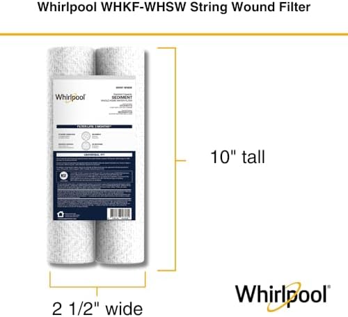 Whirlpool 35-Micron 10" x 2.5" String Wound Whole House Water Filters, NSF Certified Filtration Reduces Sediment for Well Water, WHKF-WHSW, 2-Pack - Image 4
