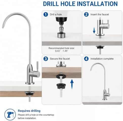 Under Sink Water Filter Kit - With Brass Valve for Home Bar & Drinking - Image 5