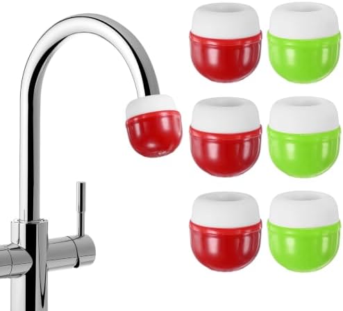 M METERXITY 6-Pack Mushroom Shaped Faucet Water Filter, Red/Green by MMETERXITY