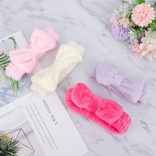 Ondder Spa Terry Cloth Skincare Headbands for Women - 8 Pcs Cute Bow Hair Bands for Makeup, Face Wash and Skin Care - Image 7