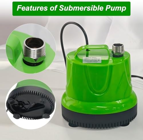 Tankless Water Heater Flushing Kit Includes 1/6HP Submersible Utility Water Pump with Adapters & 3 Gallons Pail & Hoses & Suction Cup Stabilizer, Efficient Cleaning Heater Flush Kit - Image 4