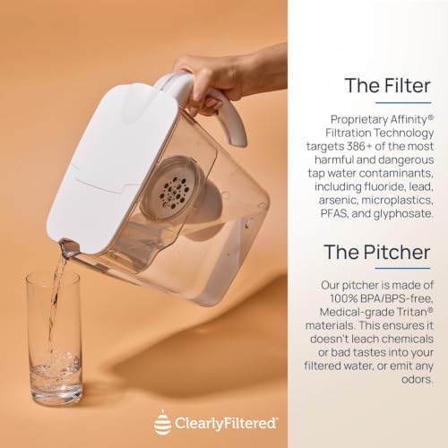 Clearly Filtered Water Filter Pitcher, 10 Cup BPA Free Water Filtration - Image 2