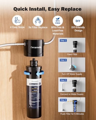 Dreamwills DS10 Under Sink Water Filter System, 1.3 GPM High Flow, 1 Year - Image 3