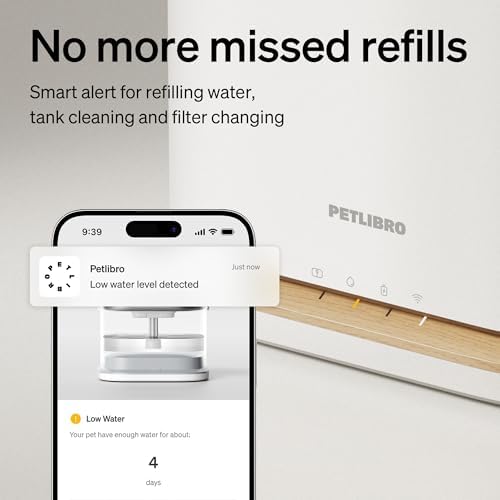 PETLIBRO Upgrade Cat Water Fountain, Cordless Cat Fountain Battery Operated, App Monitoring 3L/101oz Dockstream 2 Pet Water Fountain with Stainless Steel Tray, 5GHz WiFi Dog Water Bowl Dispenser - Image 5