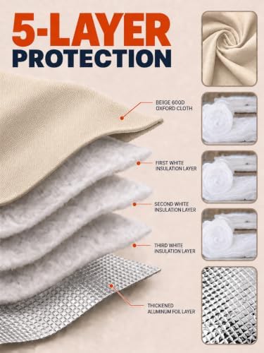Insulated Backflow Preventer Cover Freeze Protection,90" W x 60" H,Beige - Image 3