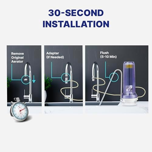 NU Aqua Countertop Water Filter System - 8 Stage Alkaline w/Chrome Faucet - Image 7