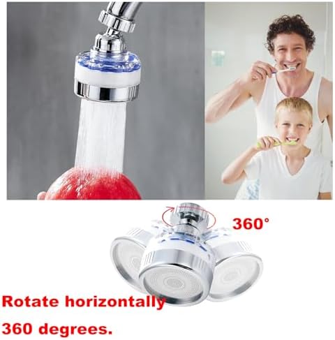 360 Degree Rotating Faucet Filter, Sink Water Faucet Filter Water Purifier Faucet Filter Purifier for Kitchen and Bathroom,Removes Heavy Metals and Hard Water - Image 2