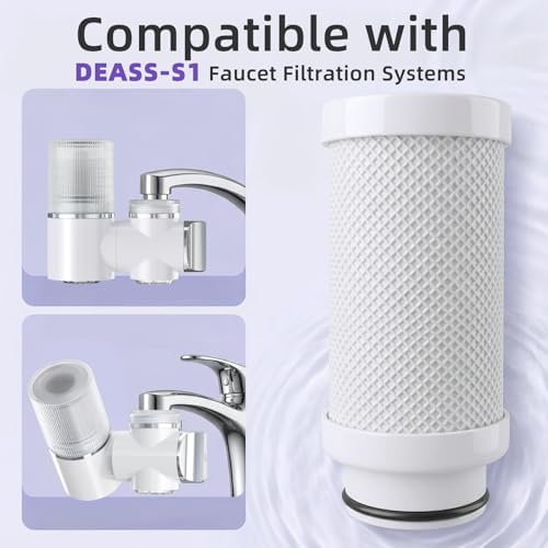 DEASS-S1 Replacement Filter, Faucet Water Filter，Reduces Chlorine, Taste and Odor, Last Up to 3 Months (Pack of 4) - Image 2