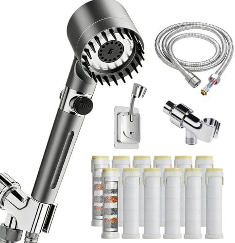 Filtered Shower Head with Handheld,High Pressure Ion Shower Head by GuGoLar