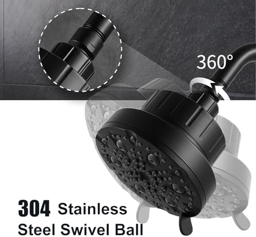 OFFO Filtered Shower Head, 20 Stage Shower Filter Head for Hard Water with Pause Mode, 9 Modes High Pressure Shower Head with Filter for Remove Chlorine and Harmful, Matte Black - Image 6
