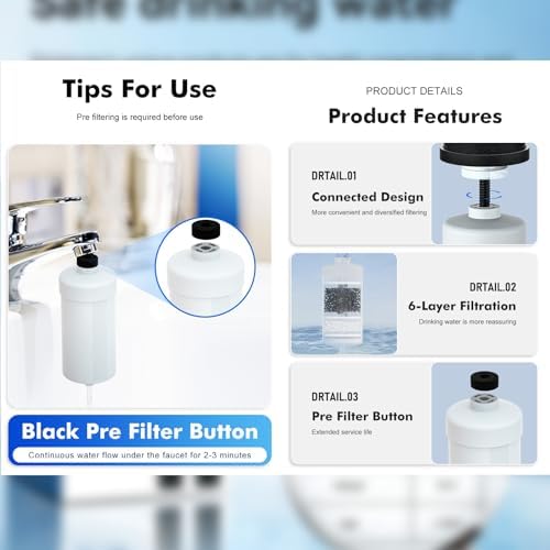 Gravity Water Filters Replacement for Berlky BB9-2 & PF-2 Fluoride Filters, 7-Stage Filtration, NSF/ANSI 42 & 372 Certified, Filters Compatible with Berlky Gravity Systems (2 Black, 2 Fluoride) - Image 4