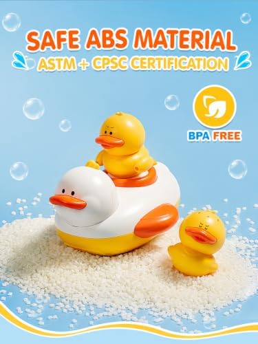 Electric Duck Bath Toy with 3 Spraying Ducklings, Ages 1-3 - Image 6