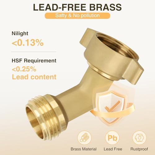 Nilight 45 Degree RV Hose Elbow, 3/4" Brass Water Connector Fitting - Image 6
