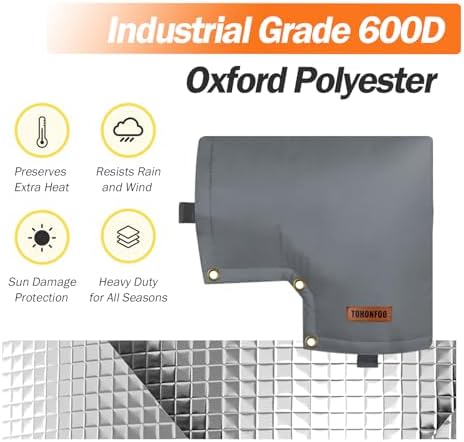 Backflow Preventer Insulation Cover for Vacuum Breaker, 13" W x 12" H, Grey - Image 5